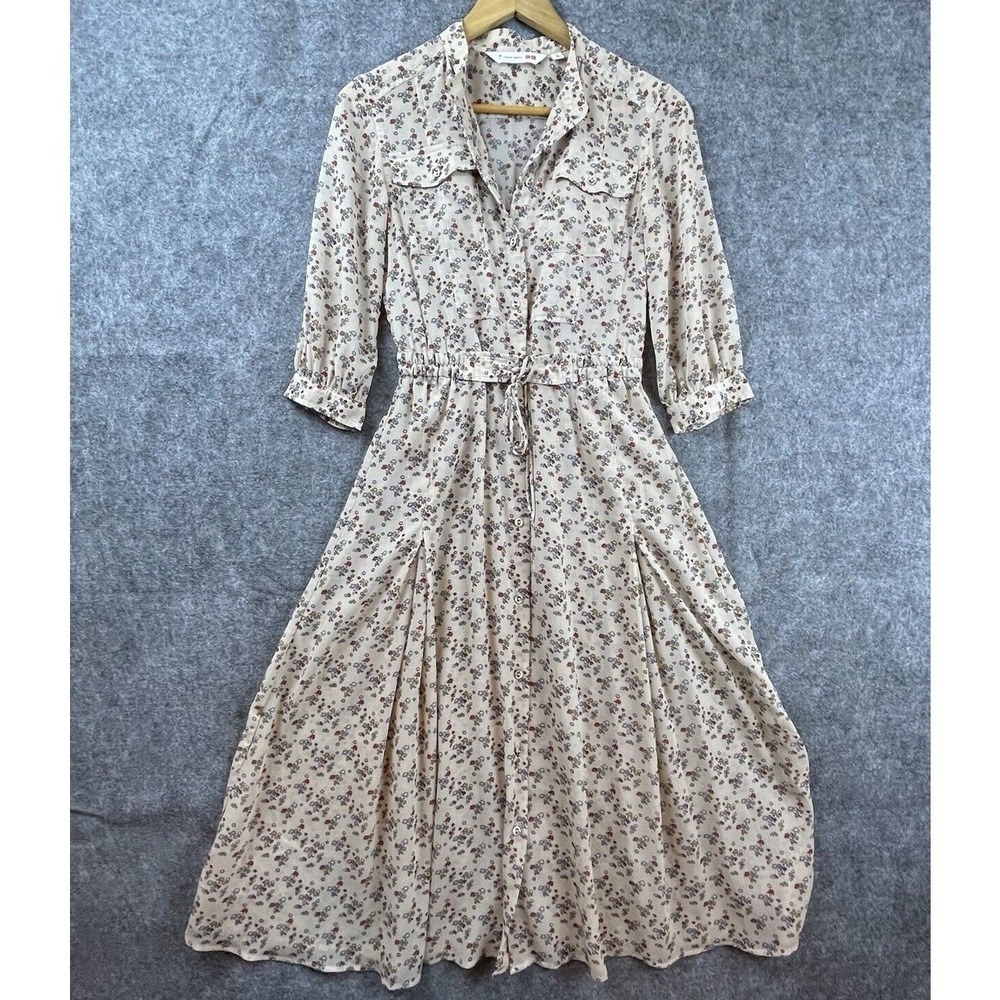 Tomas Maier Dress Extra Small Sheer Cottage Peasant‎ Country Flowy Belted